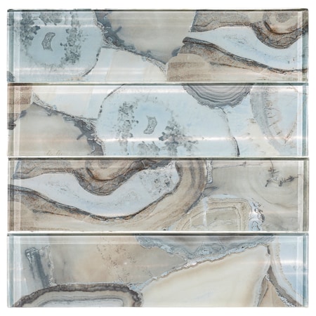 Andova Tiles ANDOVA TILES Myst 3" x 12" Glass Marble Look Subway Wall Tile, PK15 ANDMYS244